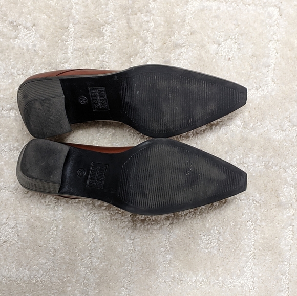 Mootsie a Tootsies Ridge Brown Leather Block Heel Loafer Shoes, 7.5 - Picture 8 of 8